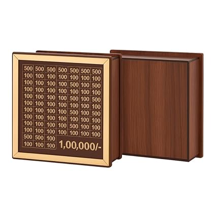 Money Saving Box for Kids and Adults | Wooden Money Bank with Lock | Big Size Piggy Bank 2 Lakh Target | 1 Lakh Saving Box with Numbers