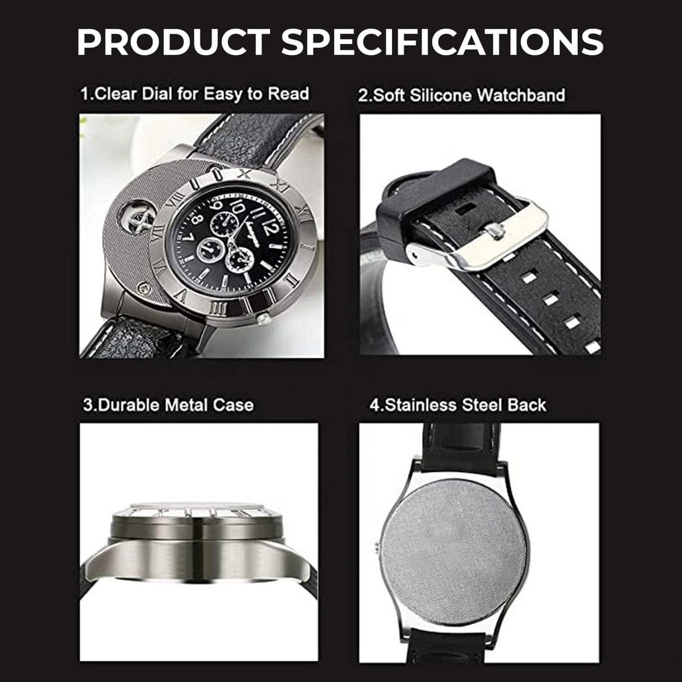 Lighter Watch - Premium USB Rechargeable Edition | Windproof & Flameless Luxury Timepiece